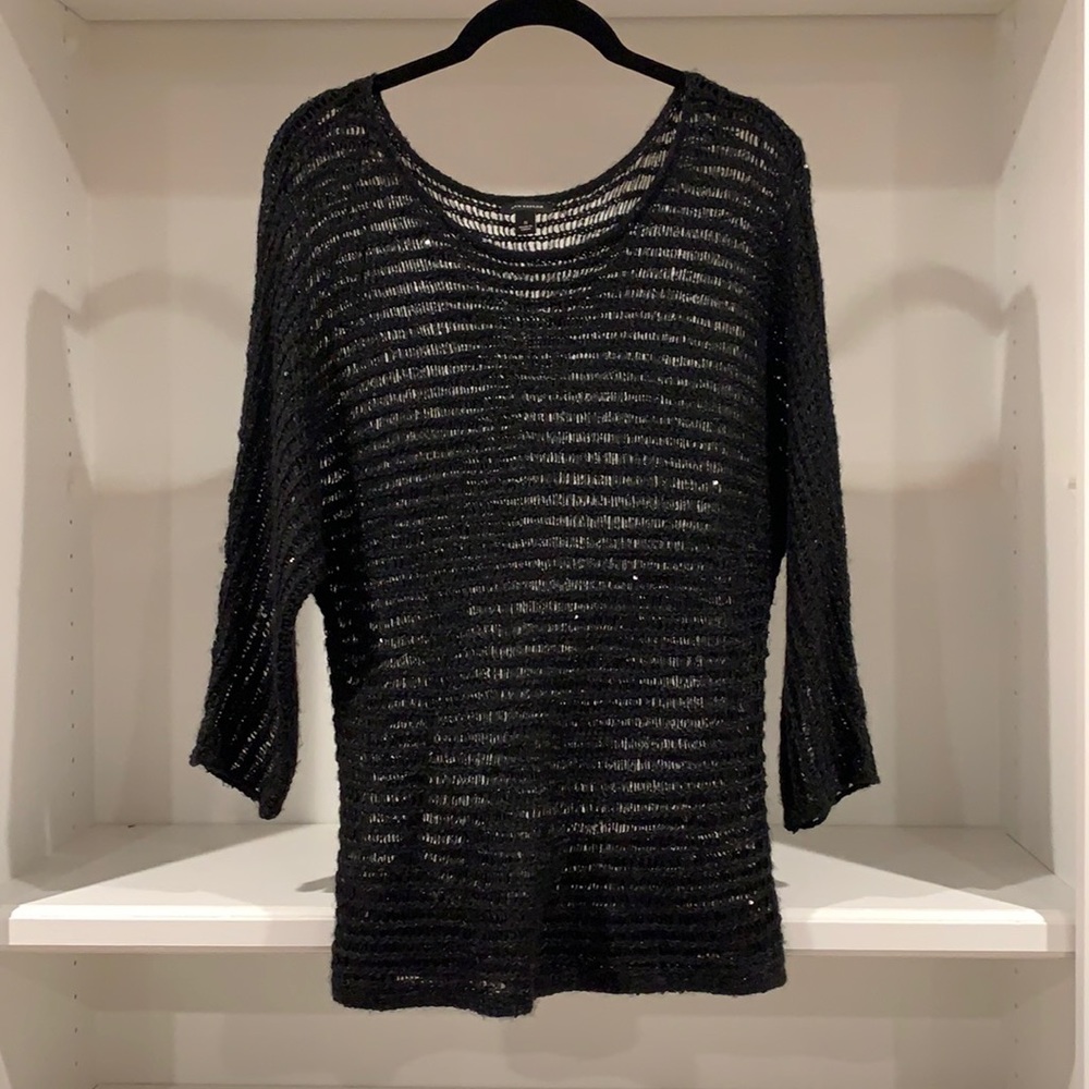 ANN TAYLOR Black 3/4 sleeve sweater size S